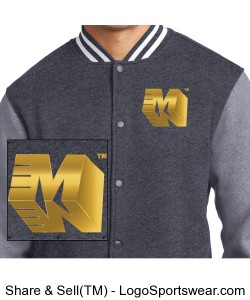 Sport-Tek Men's Fleece Letterman Jacket Design Zoom